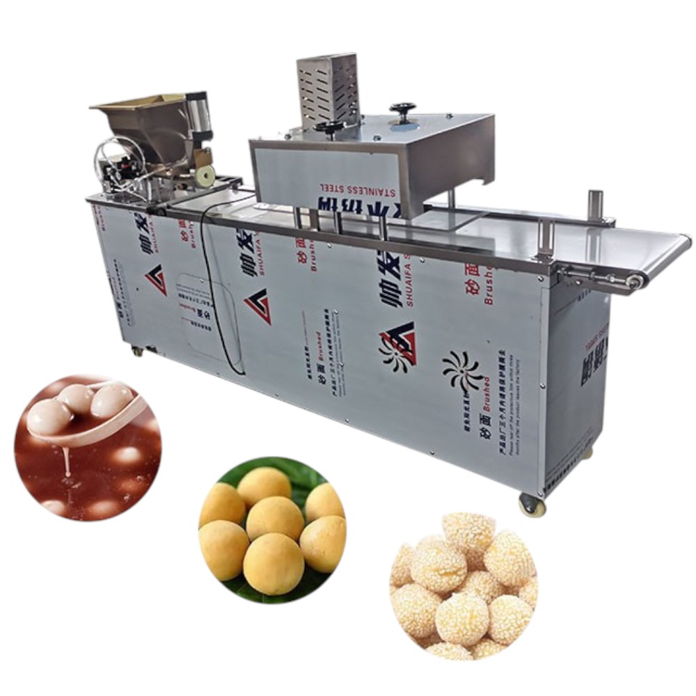 Handwork imitative rice ball cutting and rolling machine